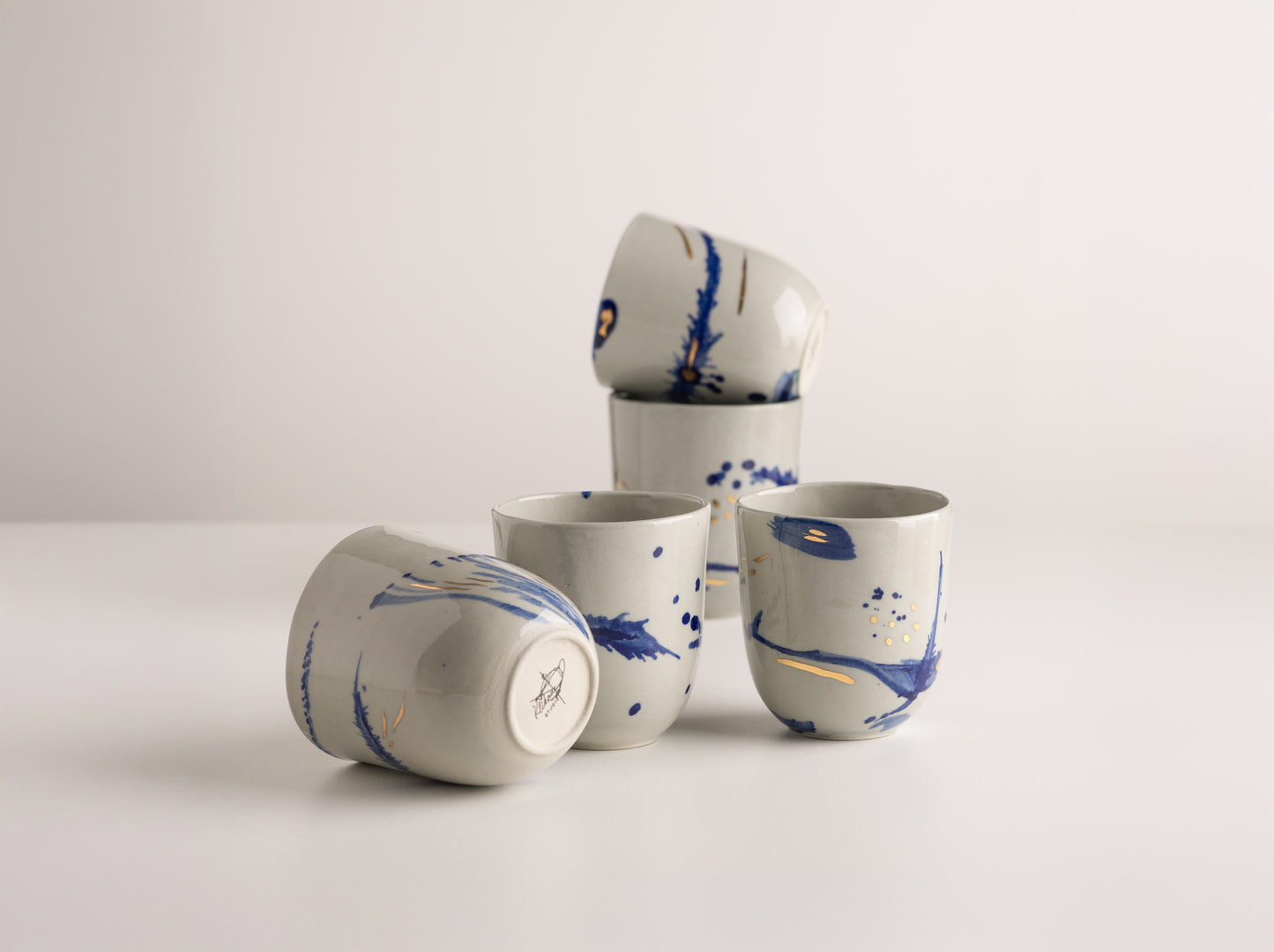 Atlantic Storm / Set of two 200ml cups with tray