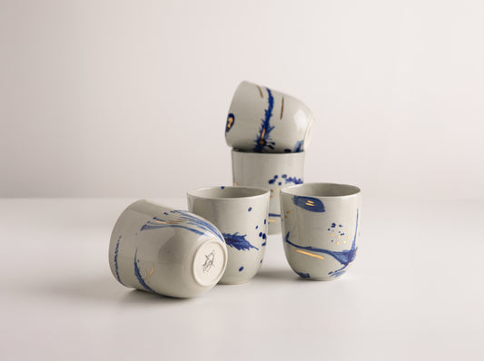 Atlantic Storm / Set of two 200ml cups with tray