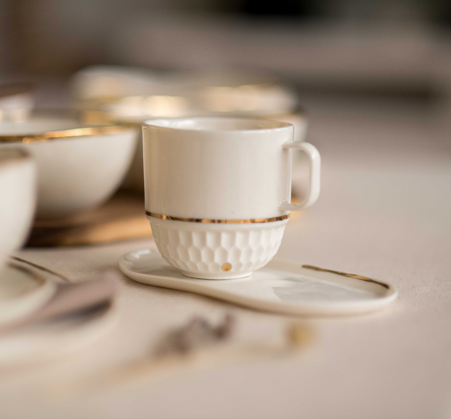 Translucent Roku cup with saucer