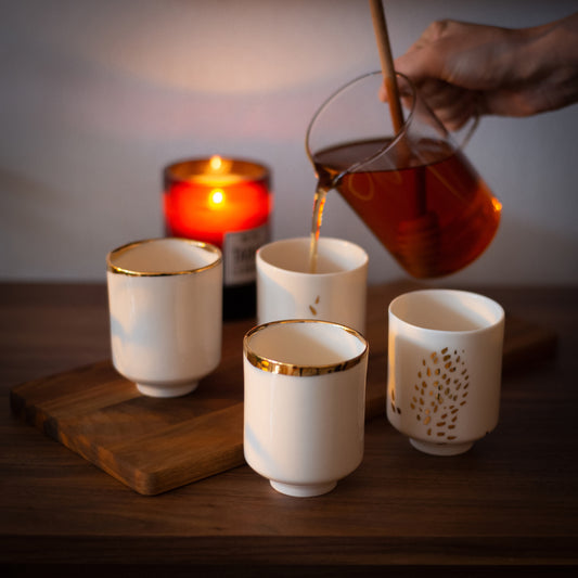 Junomi set od 4 šolje od prozirnog porcelana