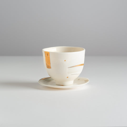 Masala kapućino šolja sa tacnom od prozirnog porcelana
