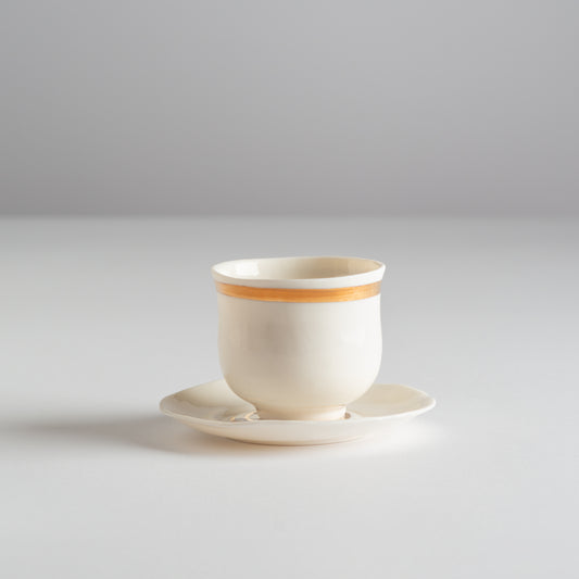 Kamelija 80ml od prozirnog porcelana sa tacnom