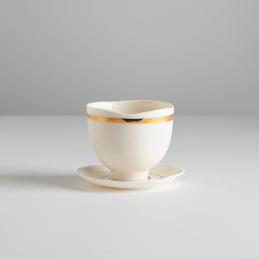 Masala kapućino šolja sa tacnom od prozirnog porcelana