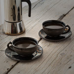 Load image into Gallery viewer, Solea black cup and saucer
